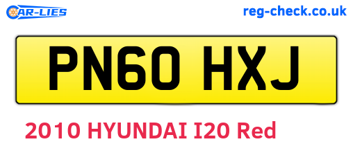 PN60HXJ are the vehicle registration plates.