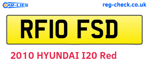 RF10FSD are the vehicle registration plates.