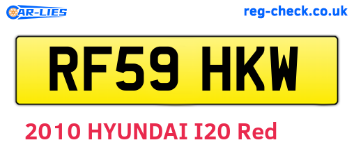 RF59HKW are the vehicle registration plates.