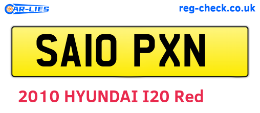 SA10PXN are the vehicle registration plates.