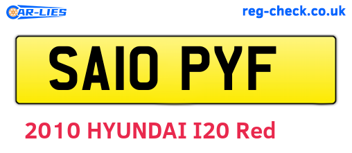 SA10PYF are the vehicle registration plates.