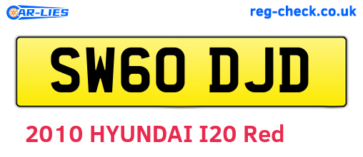SW60DJD are the vehicle registration plates.