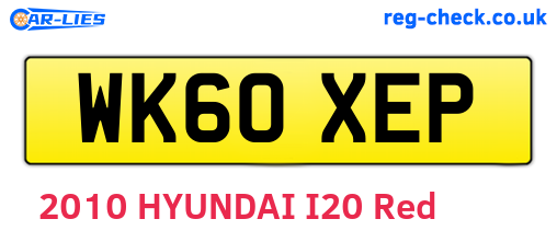 WK60XEP are the vehicle registration plates.