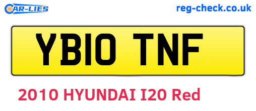 YB10TNF are the vehicle registration plates.