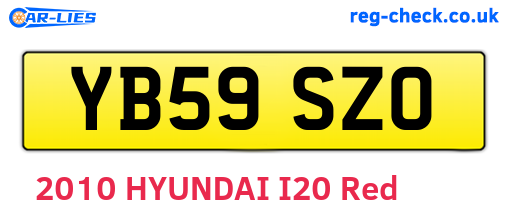 YB59SZO are the vehicle registration plates.