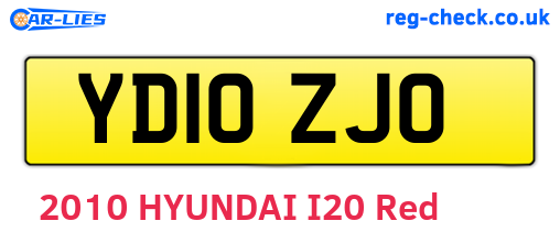 YD10ZJO are the vehicle registration plates.