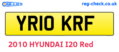 YR10KRF are the vehicle registration plates.