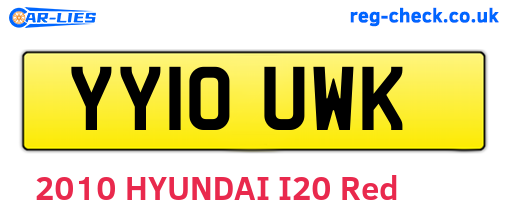 YY10UWK are the vehicle registration plates.