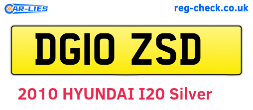 DG10ZSD are the vehicle registration plates.
