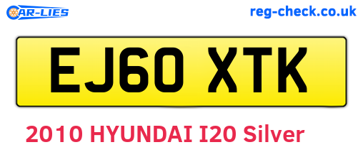 EJ60XTK are the vehicle registration plates.