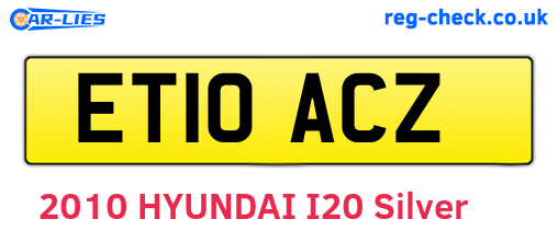 ET10ACZ are the vehicle registration plates.