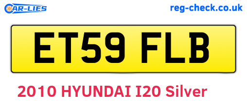 ET59FLB are the vehicle registration plates.