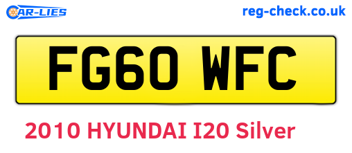 FG60WFC are the vehicle registration plates.