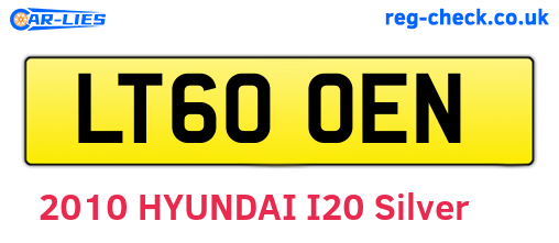 LT60OEN are the vehicle registration plates.
