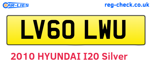 LV60LWU are the vehicle registration plates.