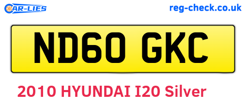 ND60GKC are the vehicle registration plates.