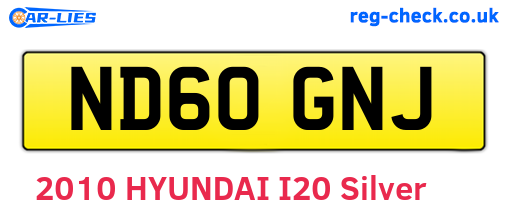 ND60GNJ are the vehicle registration plates.