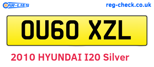 OU60XZL are the vehicle registration plates.