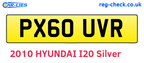 PX60UVR are the vehicle registration plates.