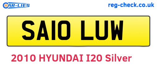 SA10LUW are the vehicle registration plates.