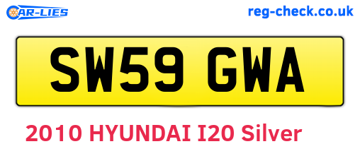 SW59GWA are the vehicle registration plates.