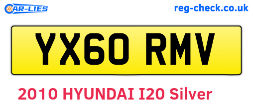 YX60RMV are the vehicle registration plates.