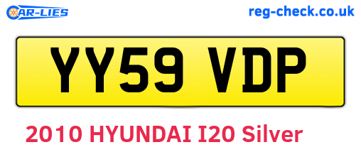YY59VDP are the vehicle registration plates.