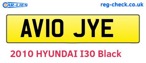 AV10JYE are the vehicle registration plates.