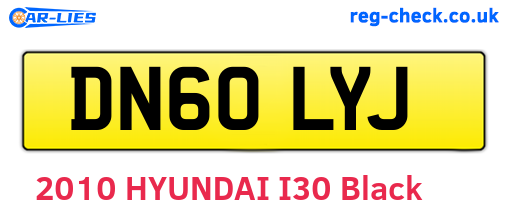 DN60LYJ are the vehicle registration plates.