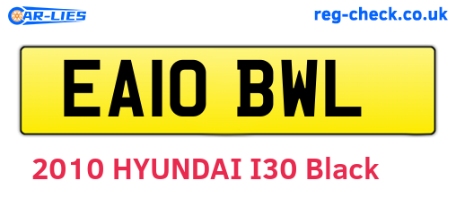 EA10BWL are the vehicle registration plates.
