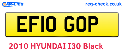 EF10GOP are the vehicle registration plates.