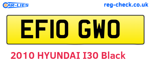 EF10GWO are the vehicle registration plates.