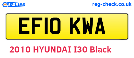 EF10KWA are the vehicle registration plates.