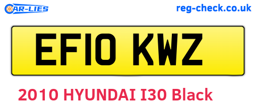 EF10KWZ are the vehicle registration plates.