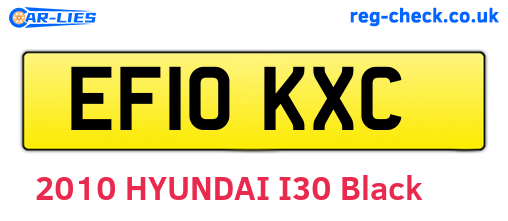 EF10KXC are the vehicle registration plates.