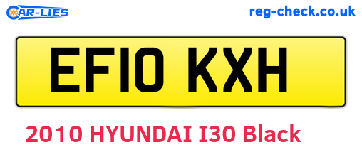 EF10KXH are the vehicle registration plates.