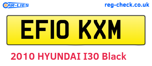 EF10KXM are the vehicle registration plates.
