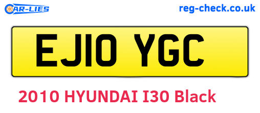 EJ10YGC are the vehicle registration plates.