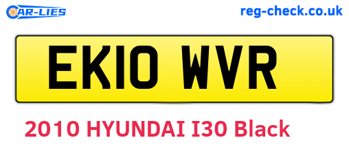 EK10WVR are the vehicle registration plates.