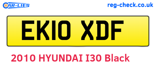 EK10XDF are the vehicle registration plates.