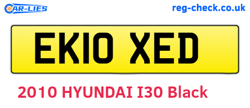 EK10XED are the vehicle registration plates.