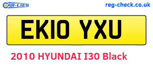 EK10YXU are the vehicle registration plates.