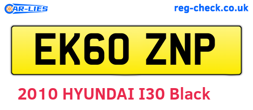 EK60ZNP are the vehicle registration plates.