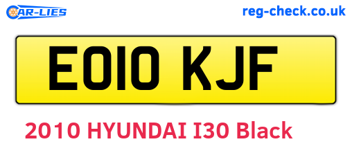 EO10KJF are the vehicle registration plates.