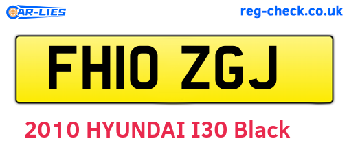 FH10ZGJ are the vehicle registration plates.