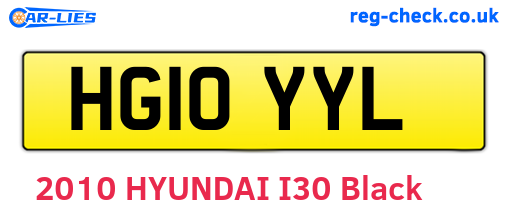 HG10YYL are the vehicle registration plates.