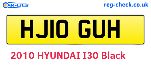 HJ10GUH are the vehicle registration plates.