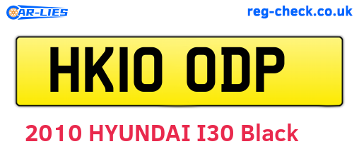HK10ODP are the vehicle registration plates.