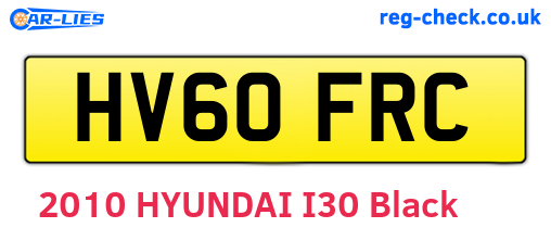 HV60FRC are the vehicle registration plates.