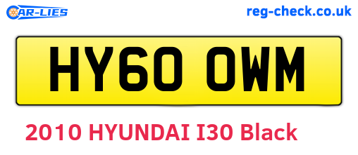 HY60OWM are the vehicle registration plates.